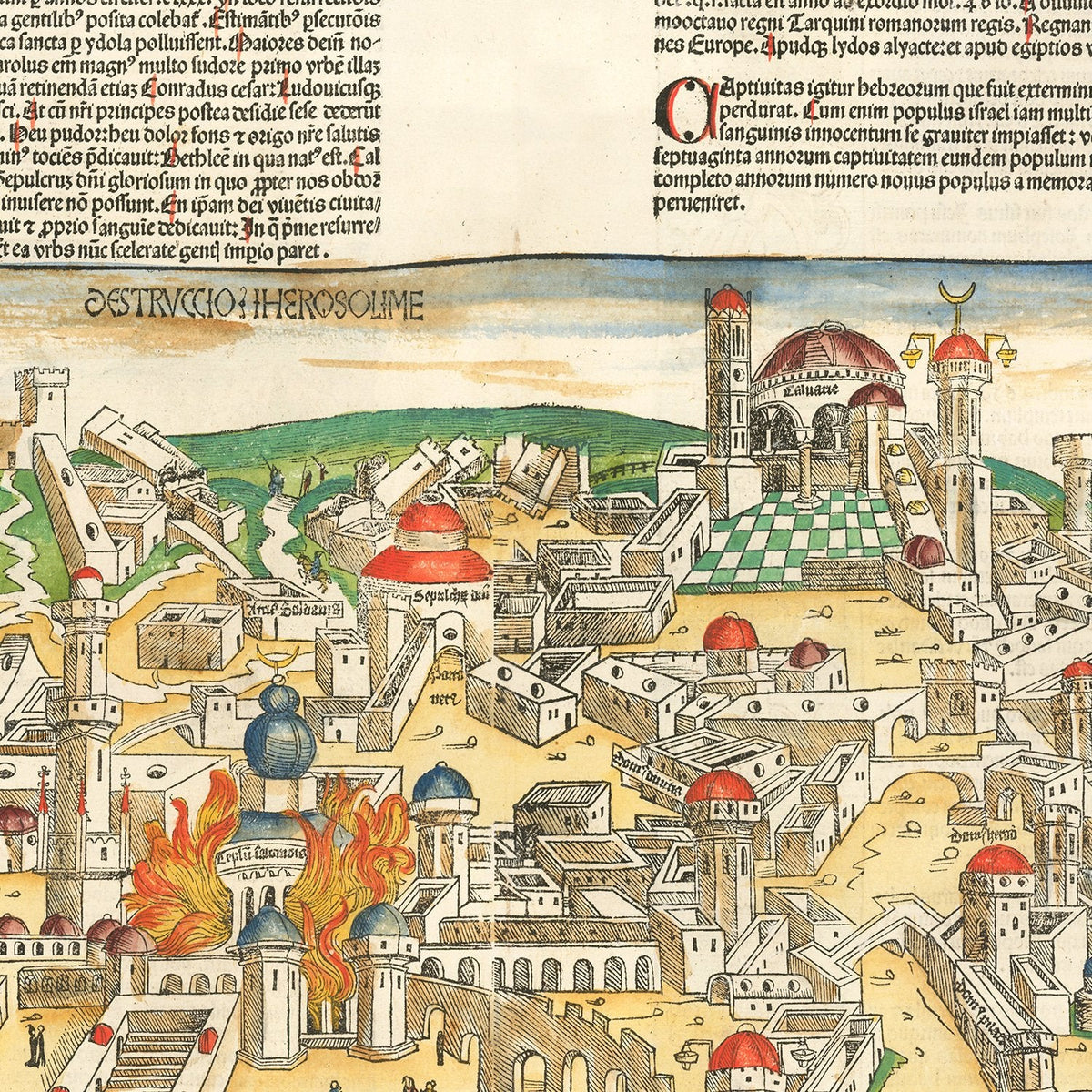 Vintage Holy Land Map 1493, photo 2 of 5