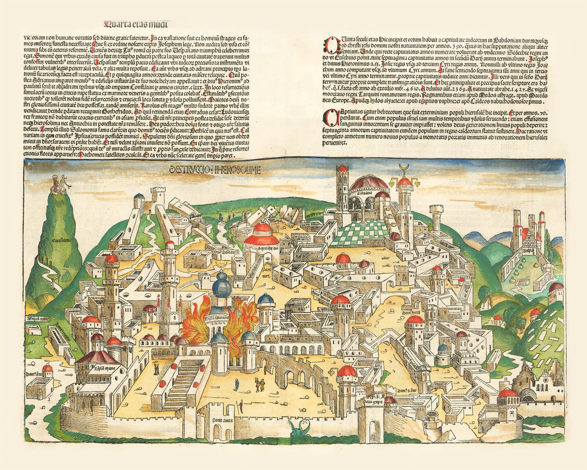 Vintage Holy Land Map 1493, photo 5 of 5