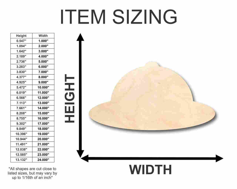 Unfinished Wood Safari Hat Shape - Explore - Craft - up to 46" DIY