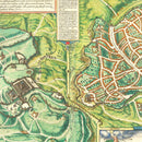 Vintage Map of Jerusalem, Israel 1572