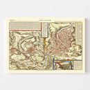 Vintage Map of Jerusalem, Israel 1575