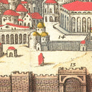 Vintage Map of Jerusalem, Israel 1582