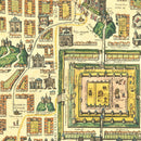 Vintage Map of Jerusalem, Israel 1588