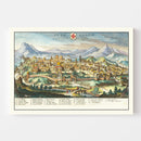 Vintage Map of Jerusalem, Israel 1640
