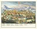 Vintage Map of Jerusalem, Israel 1640