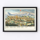 Vintage Map of Jerusalem, Israel 1640