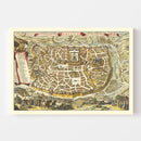 Vintage Map of Jerusalem, Israel 1648