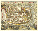 Vintage Map of Jerusalem, Israel 1648