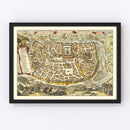 Vintage Map of Jerusalem, Israel 1648