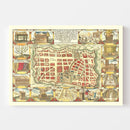 Vintage Map of Jerusalem, Israel 1643