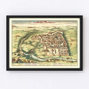 Vintage Map of Jerusalem, Israel 1677