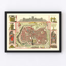 Vintage Map of Jerusalem, Israel 1690