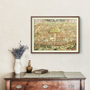 Vintage Map of Jerusalem, Israel 1702