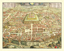 Vintage Map of Jerusalem, Israel 1702