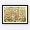 Vintage Map of Jerusalem, Israel 1702
