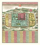 Vintage Map of Jerusalem, Israel 1730