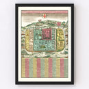 Vintage Map of Jerusalem, Israel 1730