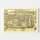 Vintage Map of Jerusalem, Israel 1736