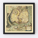 Vintage Map of Jerusalem, Israel 1736