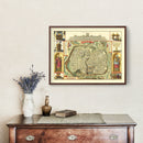 Vintage Map of Jerusalem, Israel 1740