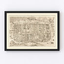 Vintage Map of Jerusalem, Israel 1800