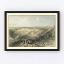 Vintage Map of Jerusalem, Israel 1847