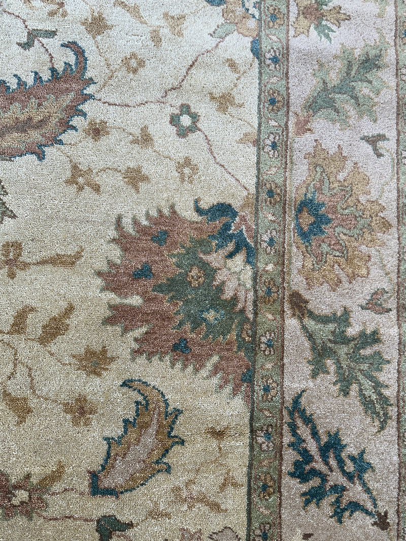 Hand-Knotted Oushak Soft Wool Rug 8 x 10