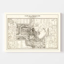 Vintage Map of Jerusalem, Israel 1860