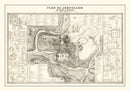 Vintage Map of Jerusalem, Israel 1860