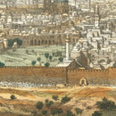 Vintage Map of Jerusalem, Israel 1875