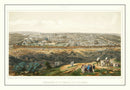 Vintage Map of Jerusalem, Israel 1875