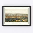 Vintage Map of Jerusalem, Israel 1875