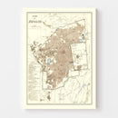 Vintage Map of Jerusalem, Israel 1900