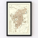 Vintage Map of Jerusalem, Israel 1900