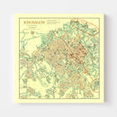 Vintage Map of Jerusalem, Israel 1955