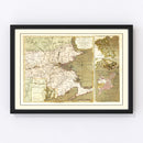 Vintage Map of the Seat of War in New England 1775