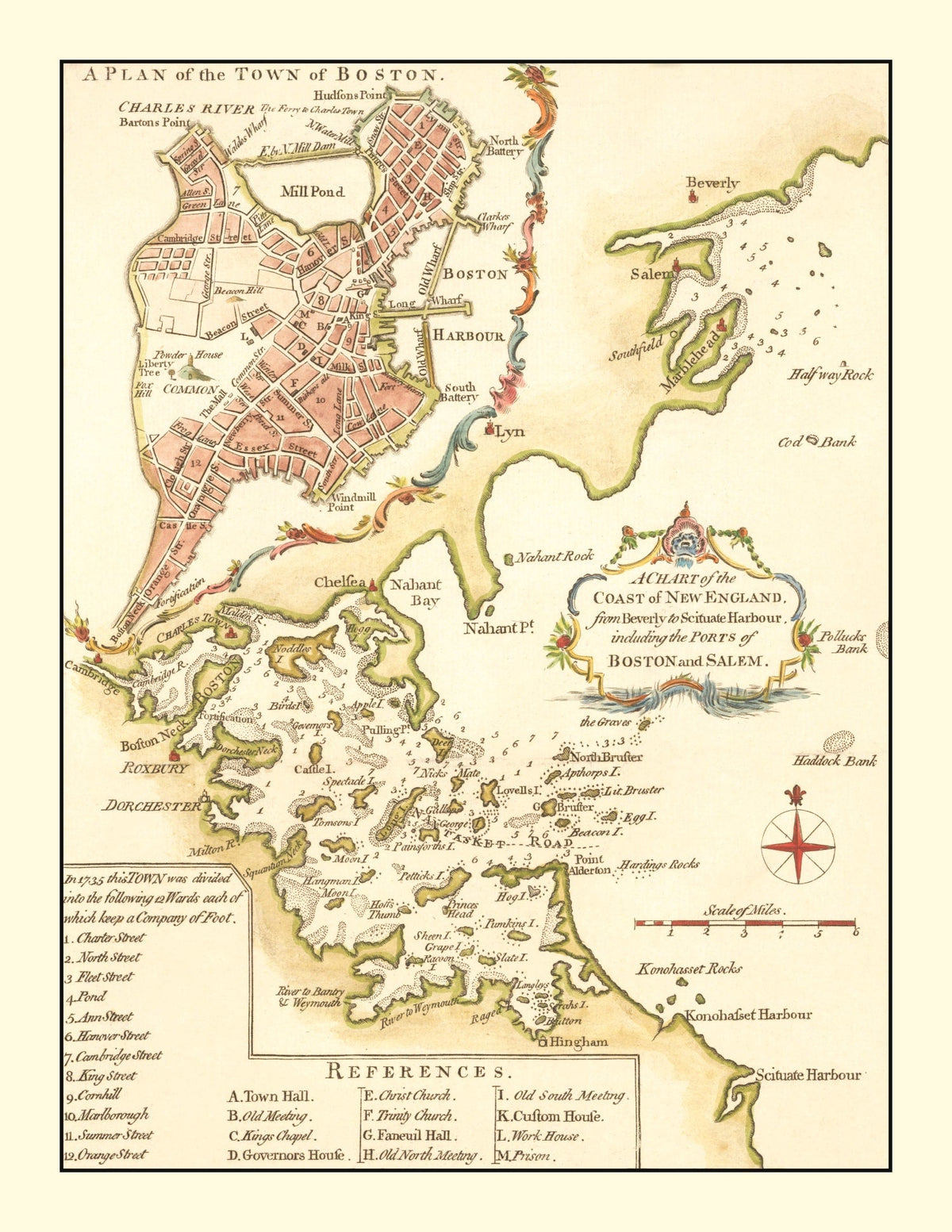 Vintage Map of Boston, Massachusetts 1774, photo 5 of 5