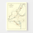 Vintage Entrance of Hudson River Map 1776