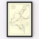 Vintage Entrance of Hudson River Map 1776
