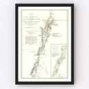 Vintage Lake Champlain Map 1776
