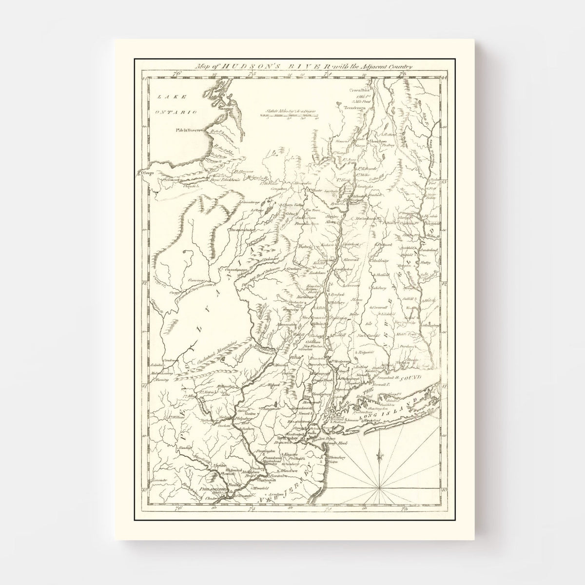 Vintage Hudson River Map 1778, photo 4 of 5