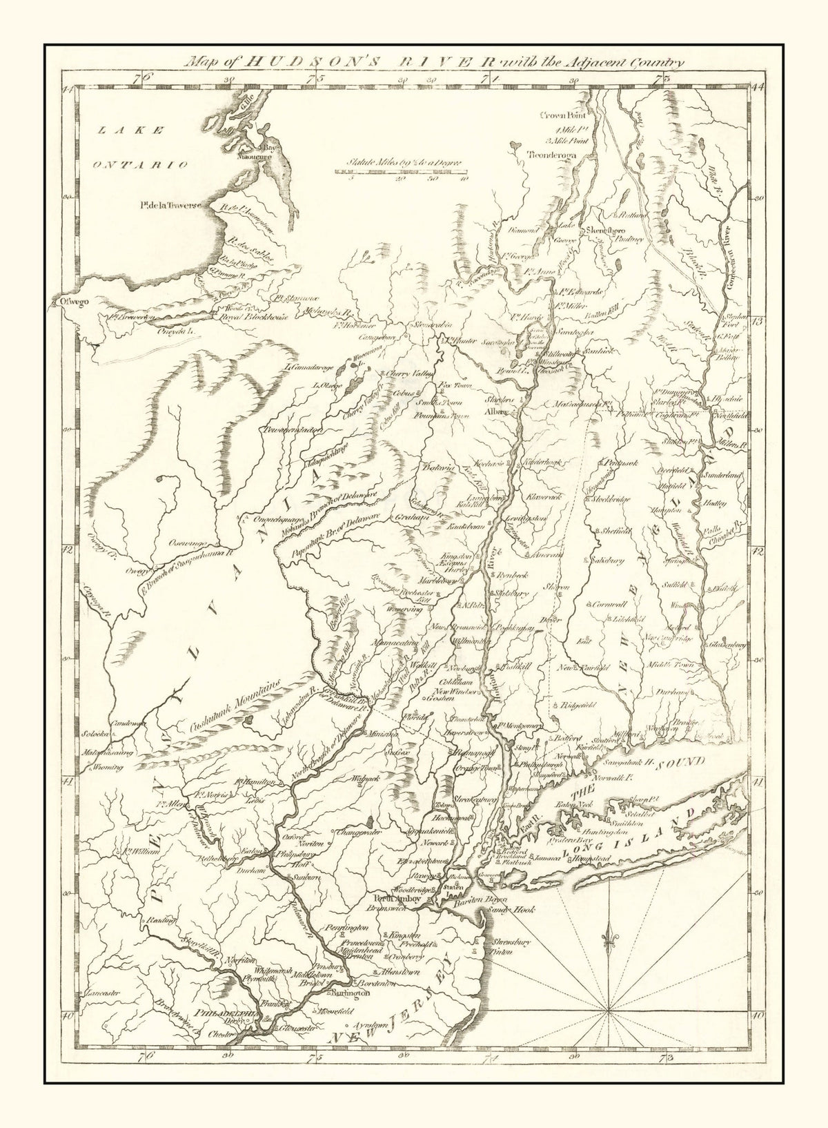 Vintage Hudson River Map 1778, photo 5 of 5