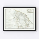 Vintage Battle of Yorktown Map 1787