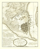 Vintage Siege of Charleston Map 1787