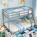 Twin Over Full Bunk Bed Low Floor Bunk Bed Frame by LJGDeals