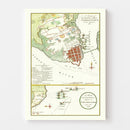 Vintage Fort Moultrie Map 1780