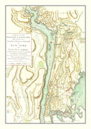 Vintage New York & East New Jersey War Map 1793