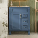 Bathroom Vanity With Ceramic Sink, Compact Cabinet With 2 Drawers And Adjustable Shelf - Blue by HouseOfZazla