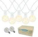 Novelty Lights 100 Feet G40 LED Patio String Lights with 67 Bulbs, Warm White, Weather Resistant and Shatterproof Replaceable Plastic Globe Bulbs, White Wire by GreenHaven Gardens