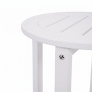 White HDPE Outdoor Side Table, 16 in. Round All-Weather Patio End Table